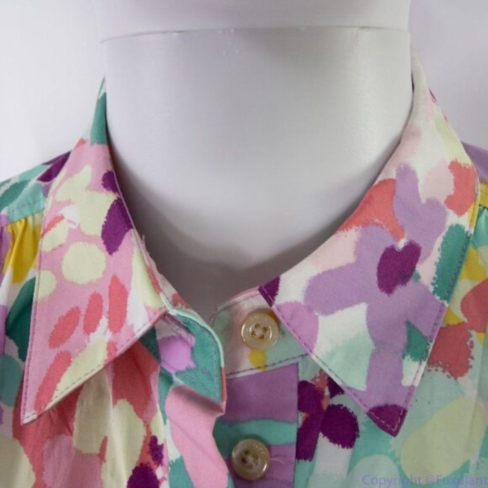 NWT kate spade Painted Petals Floral Cotton Shirtdress, Pastel - Picture 8 of 15